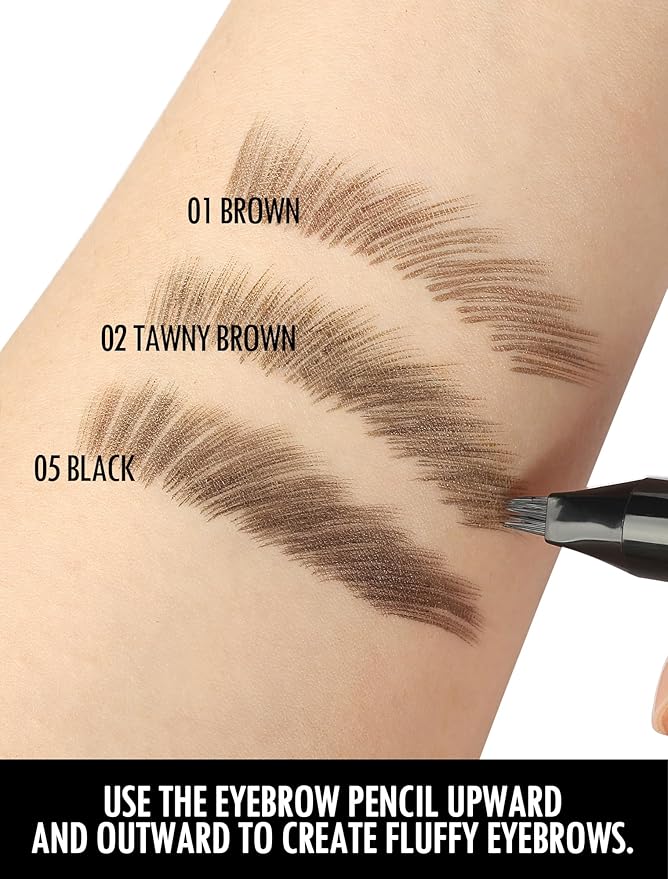 Eyebrow Pen, Angled Brow Brush, Microblading Eyebrow Pencils for Women, Natural Brow Pen, Eyebrow Brush To Hair-Like Strokes Long-Lasting, Waterproof, Smudge-Proof (02 Tawny Brown)