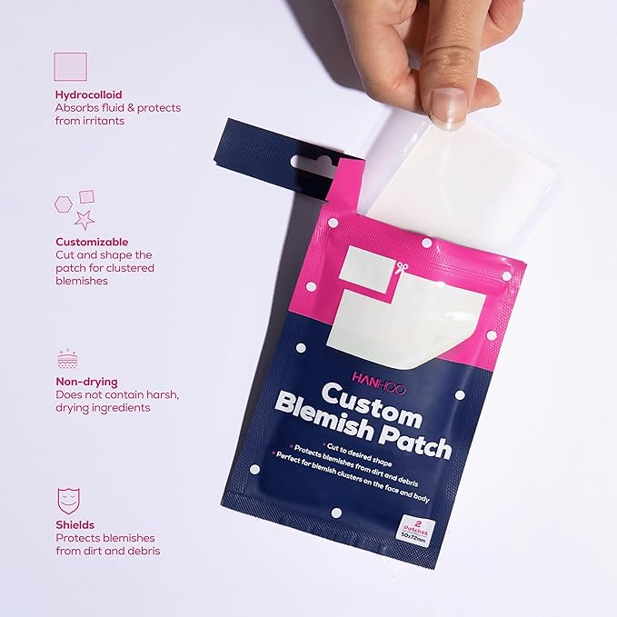 Hanhoo T-Zone Pore Patch, Extra Strength & Custom Blemish Patch Bundle includes 54 patches with Salicylic Acid, Niacinamide & Hyaluronic Acid for blackhead and acne treatment. Perfect Korean skincare.