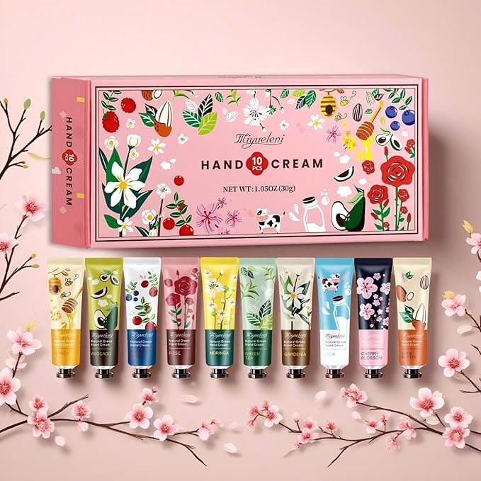 10 Pack Hand Cream Gift Set, Natural Plant Scents Moisturizing Hand Lotion, Gifts for Women, Birthday, Mother's Day, Valentine's Day, Christmas, Thank you Gifts，Travel Size 30ml