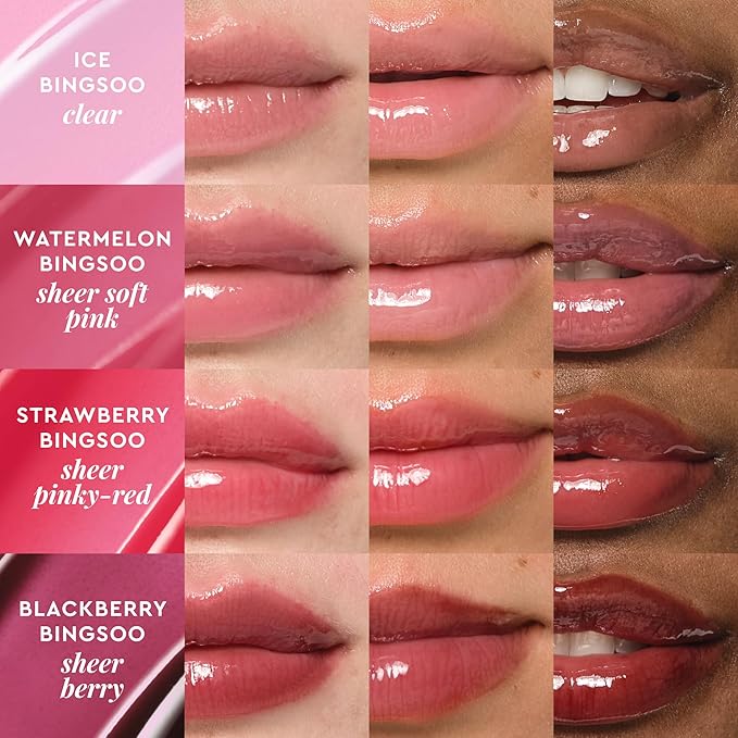 Glow Recipe Glass Balm Lip Treatment - 12Hr Hydrating Lip Balm & Moisturizer with Hyaluronic Acid to Smooth, Plump & Protect from Dryness - Sheer Berry High Shine Tint, Blackberry Bingsoo (15 ml)