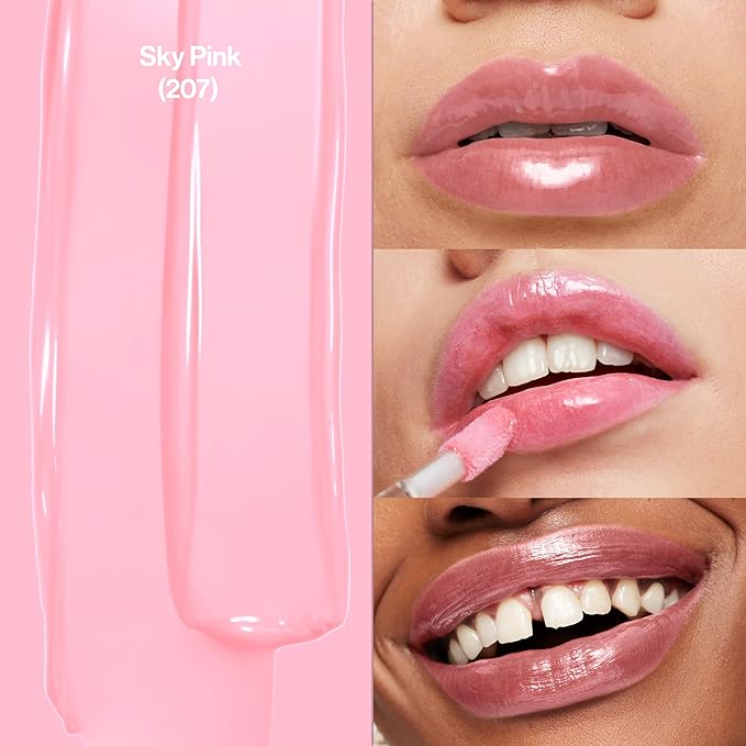 Revlon Super Lustrous Lip Gloss, Non-Sticky, Hydrating, High Shine Finish, 207 Pink Sky, 0.13 oz