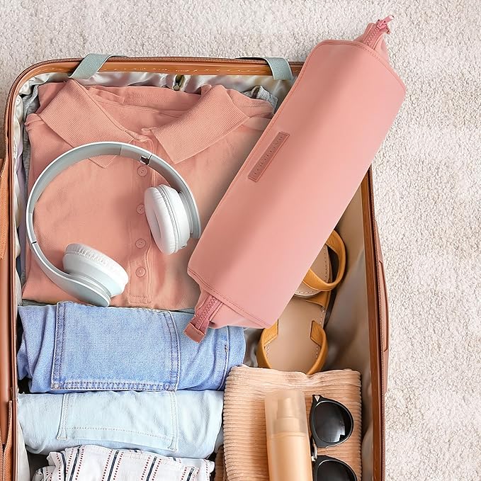 Hair Tools Travel Bag and Heat Resistant Mat for Flat Irons, Straighteners, Curling Iron, and Haircare Accessories, 2-in-1 design, with Interior Pockets, Portable Organizer